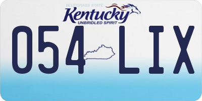 KY license plate 054LIX