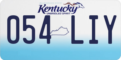 KY license plate 054LIY