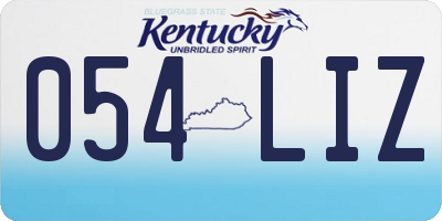 KY license plate 054LIZ