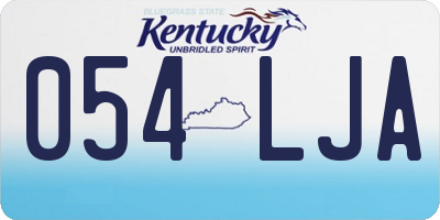 KY license plate 054LJA
