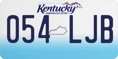 KY license plate 054LJB