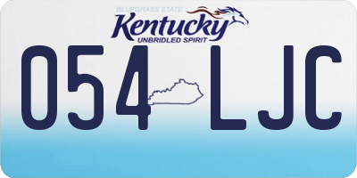 KY license plate 054LJC