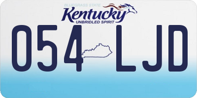 KY license plate 054LJD