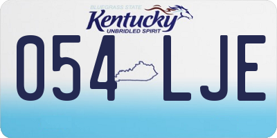 KY license plate 054LJE