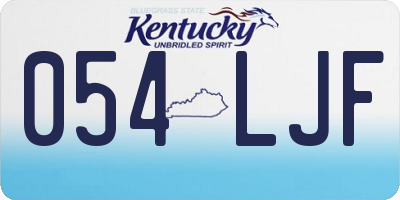 KY license plate 054LJF
