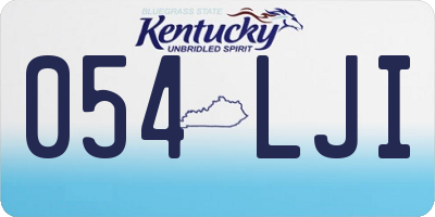 KY license plate 054LJI