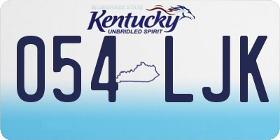KY license plate 054LJK