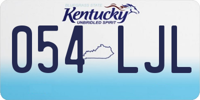 KY license plate 054LJL
