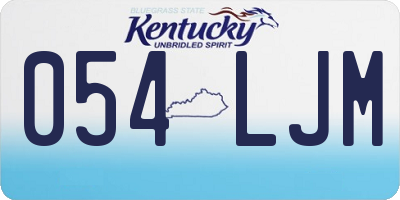 KY license plate 054LJM