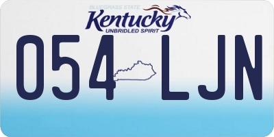 KY license plate 054LJN