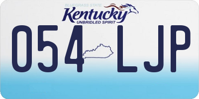 KY license plate 054LJP