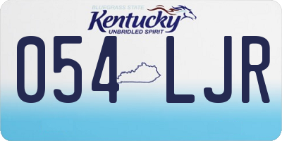 KY license plate 054LJR