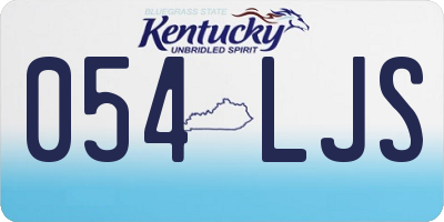 KY license plate 054LJS