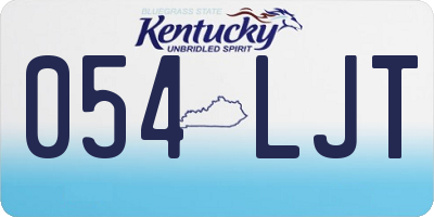 KY license plate 054LJT