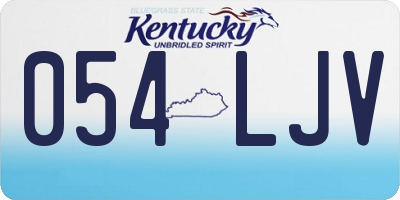 KY license plate 054LJV