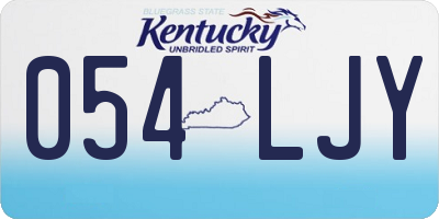 KY license plate 054LJY