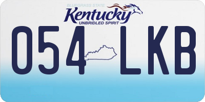 KY license plate 054LKB
