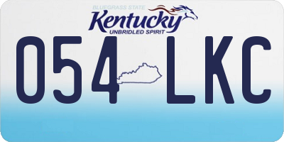 KY license plate 054LKC