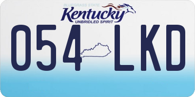 KY license plate 054LKD