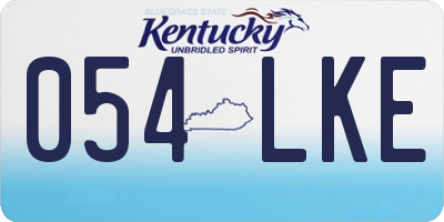 KY license plate 054LKE