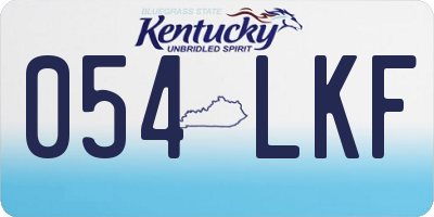 KY license plate 054LKF