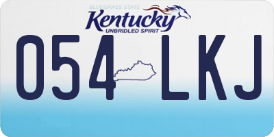 KY license plate 054LKJ