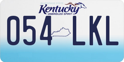 KY license plate 054LKL