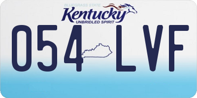 KY license plate 054LVF