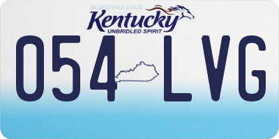 KY license plate 054LVG