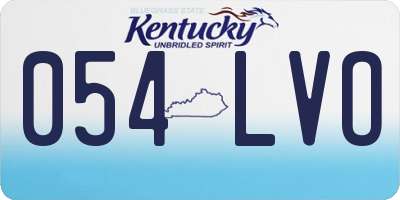 KY license plate 054LVO