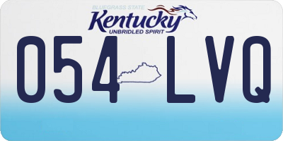 KY license plate 054LVQ
