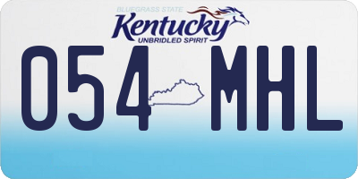 KY license plate 054MHL