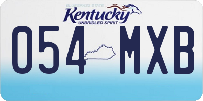 KY license plate 054MXB