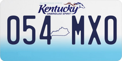 KY license plate 054MXO