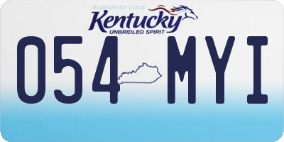 KY license plate 054MYI