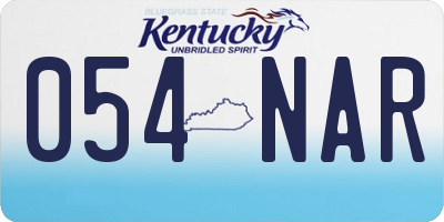 KY license plate 054NAR