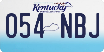 KY license plate 054NBJ