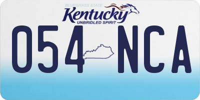 KY license plate 054NCA
