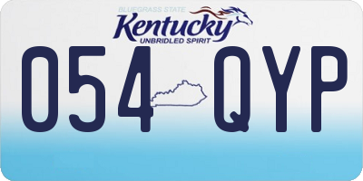 KY license plate 054QYP