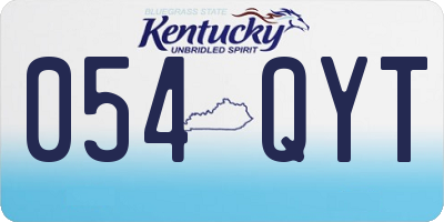 KY license plate 054QYT
