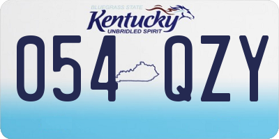 KY license plate 054QZY