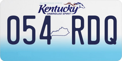 KY license plate 054RDQ