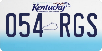 KY license plate 054RGS