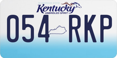 KY license plate 054RKP