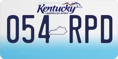 KY license plate 054RPD