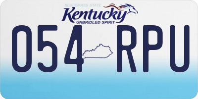 KY license plate 054RPU
