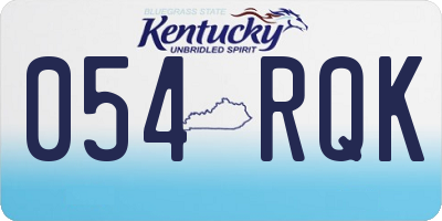 KY license plate 054RQK