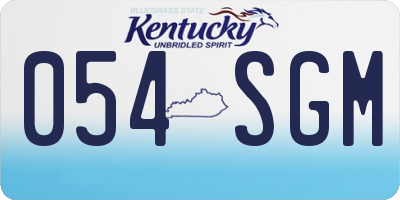 KY license plate 054SGM