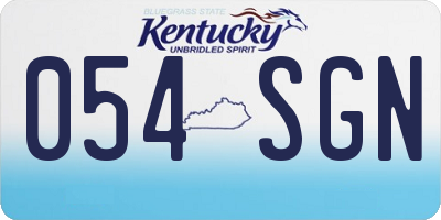 KY license plate 054SGN