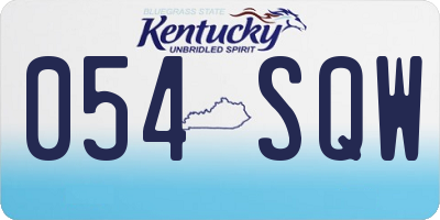 KY license plate 054SQW